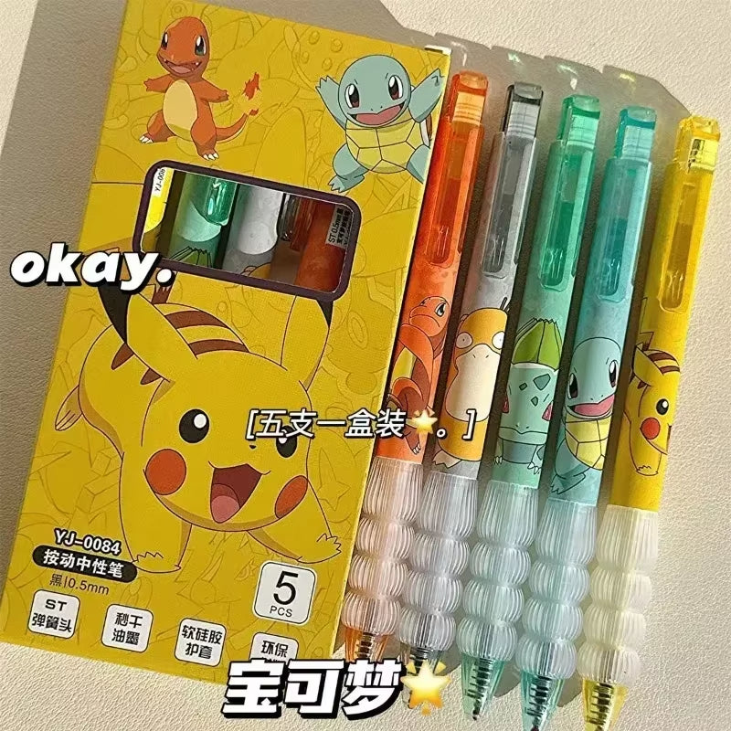 Brighten Up Your Writing with 5 Adorable Pokemon Gel Pens - Perfect for School Supplies and Holiday Gifts!