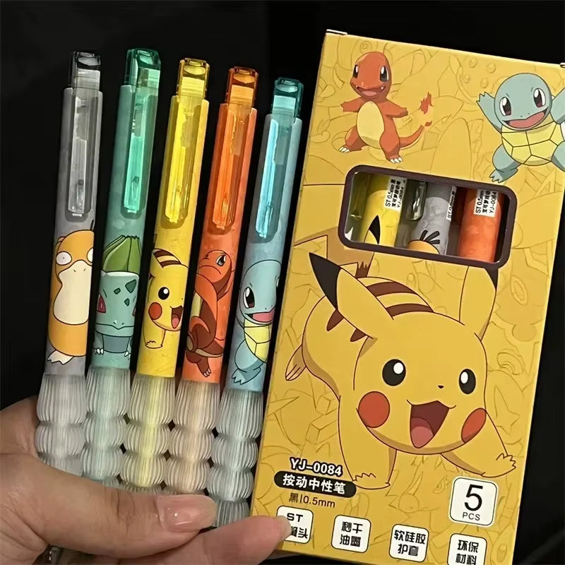 Brighten Up Your Writing with 5 Adorable Pokemon Gel Pens - Perfect for School Supplies and Holiday Gifts!