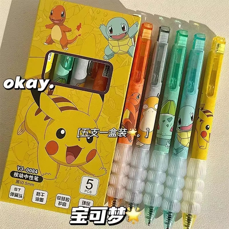 Brighten Up Your Writing with 5 Adorable Pokemon Gel Pens - Perfect for School Supplies and Holiday Gifts!