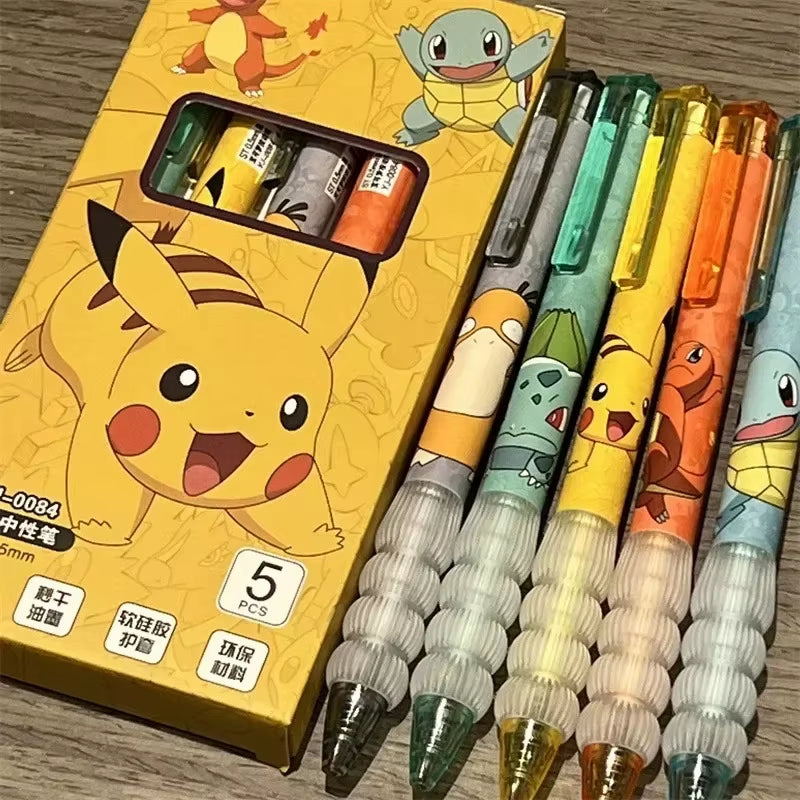 Brighten Up Your Writing with 5 Adorable Pokemon Gel Pens - Perfect for School Supplies and Holiday Gifts!